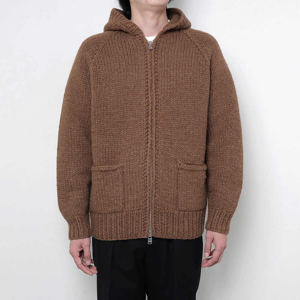 WANDERER HAND-KNIT HOODED SWEATER WOOL YARN