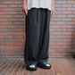 TRIPLE PLEATED EASY TROUSERS ORGANIC COTTON VOILE YARN TWILL