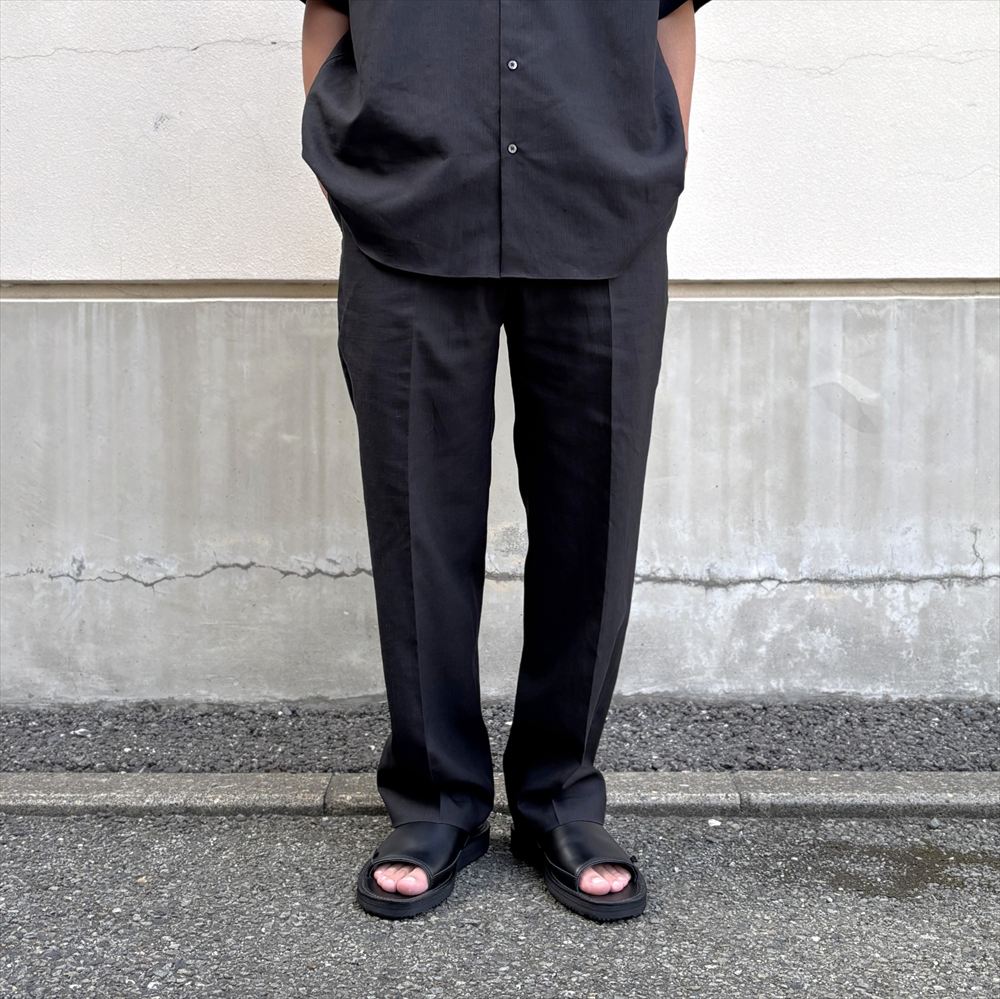 FLAT TAPERED TROUSERS ORGANIC WOOL HEMP TROPICAL