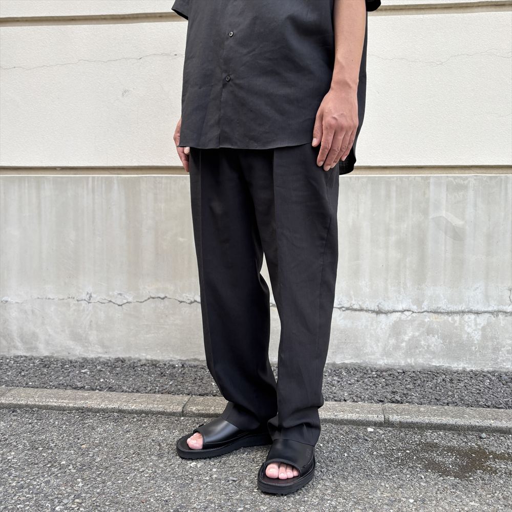 FLAT TAPERED TROUSERS ORGANIC WOOL HEMP TROPICAL