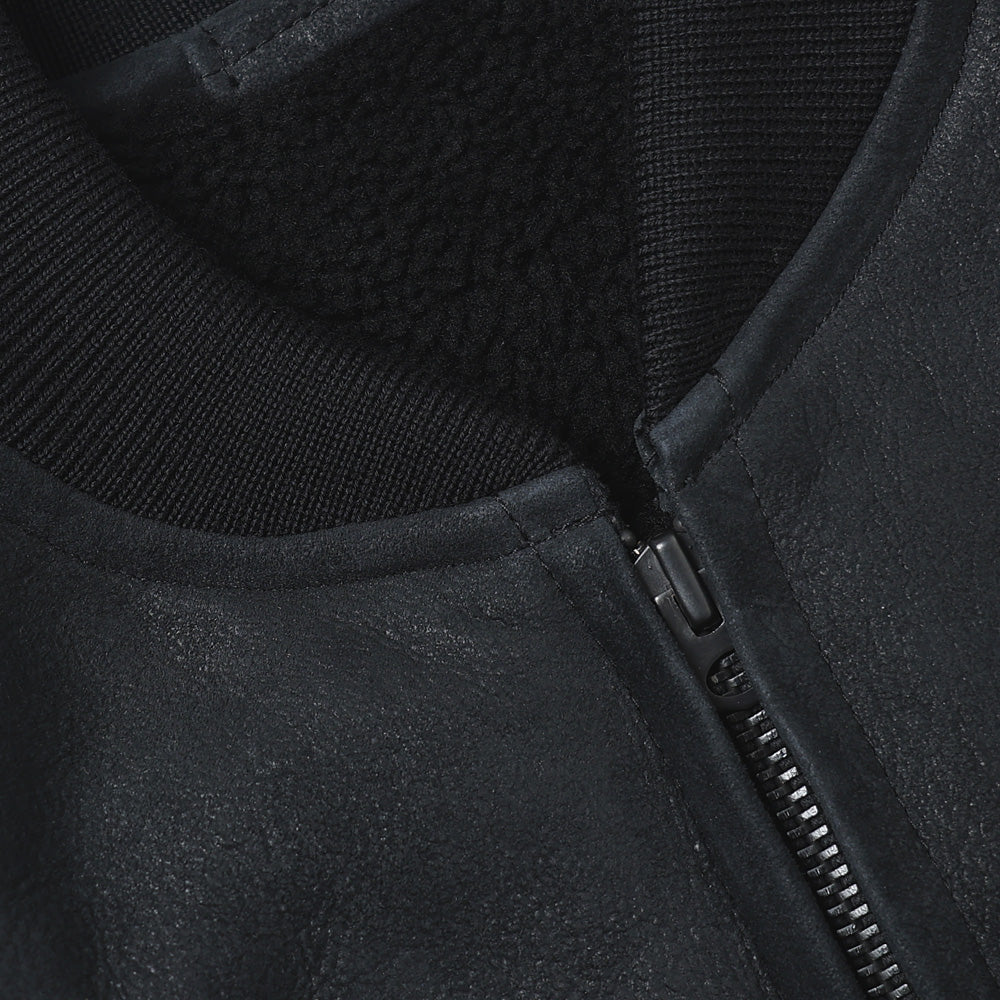 シープスキン ジップブルゾン