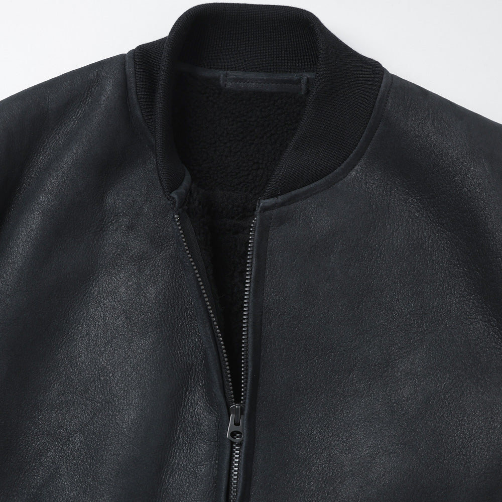 シープスキン ジップブルゾン