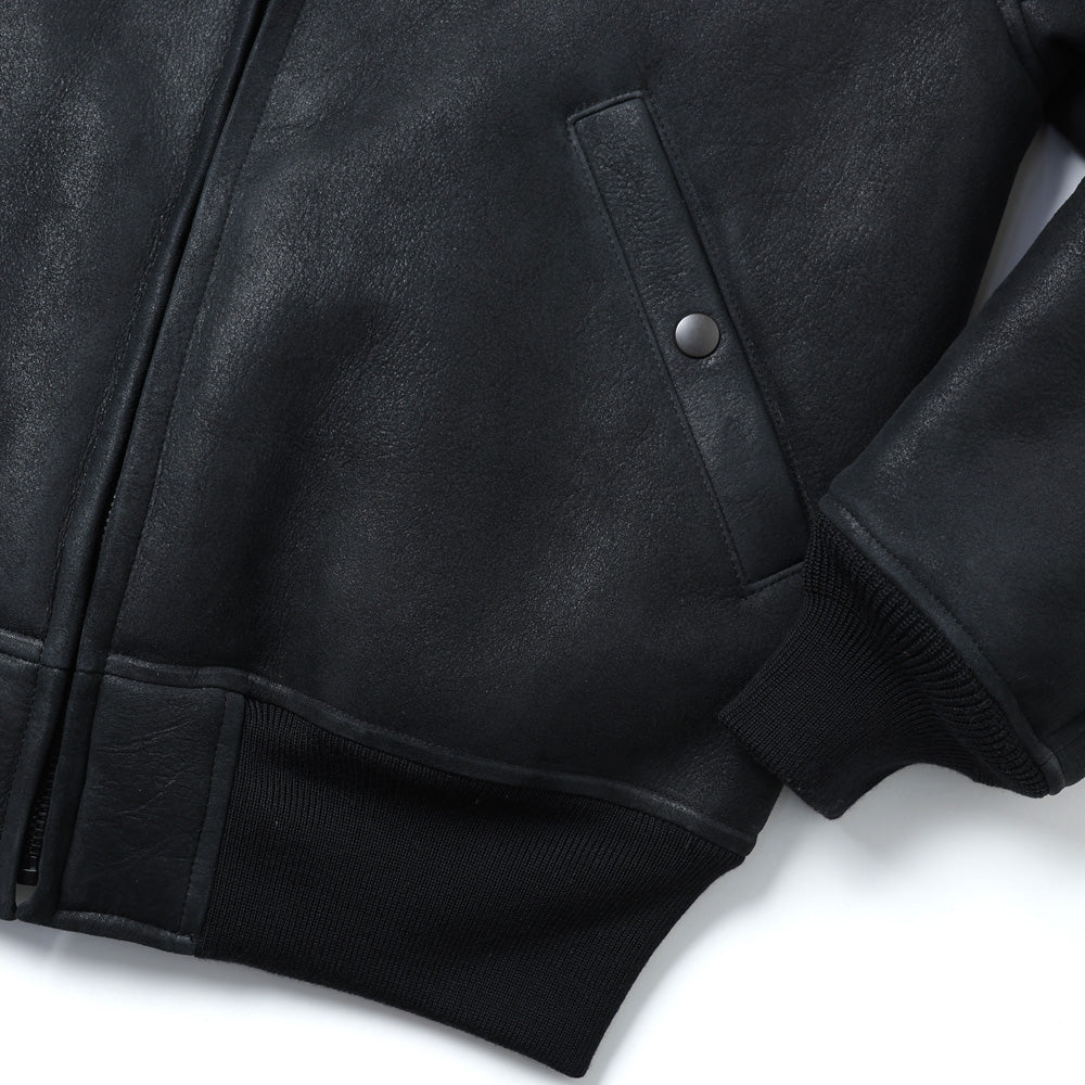 シープスキン ジップブルゾン