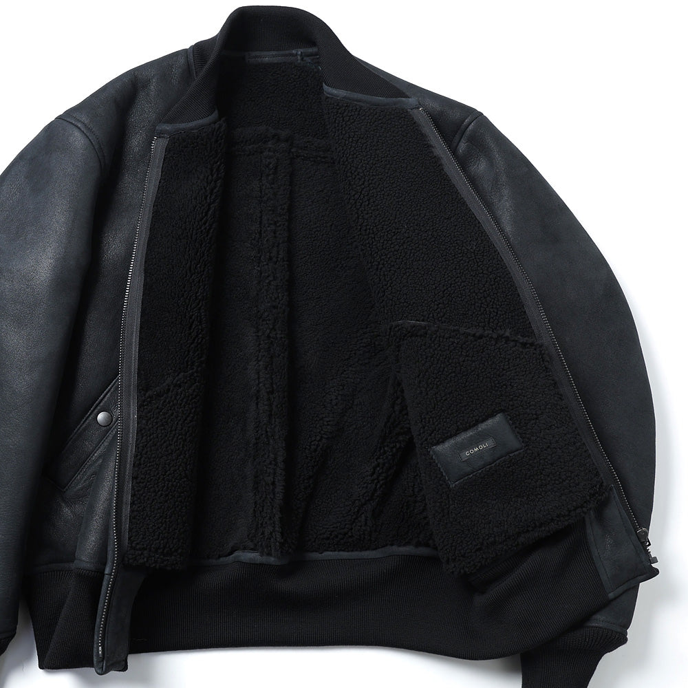 シープスキン ジップブルゾン