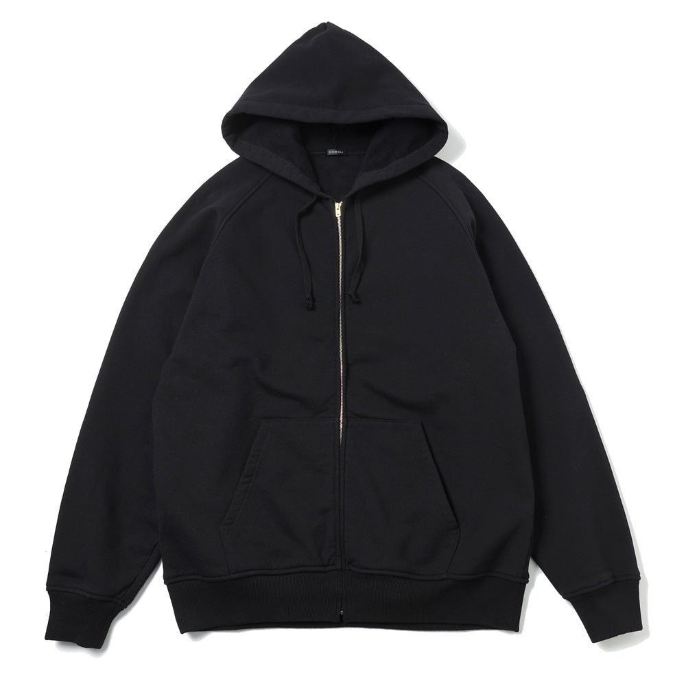 Cotton fleece zip parka