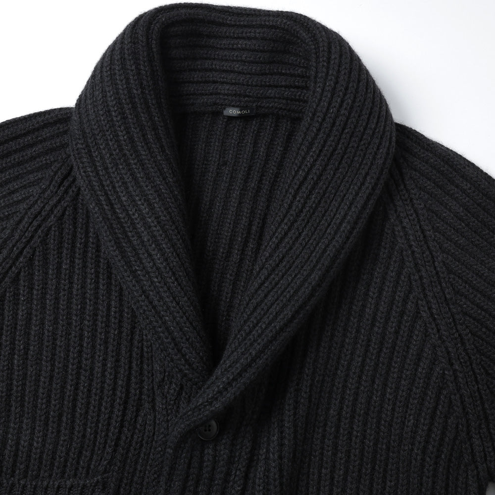 カシミヤ和紙ショールカラーニットジャケット (C03-06017) | COMOLI
