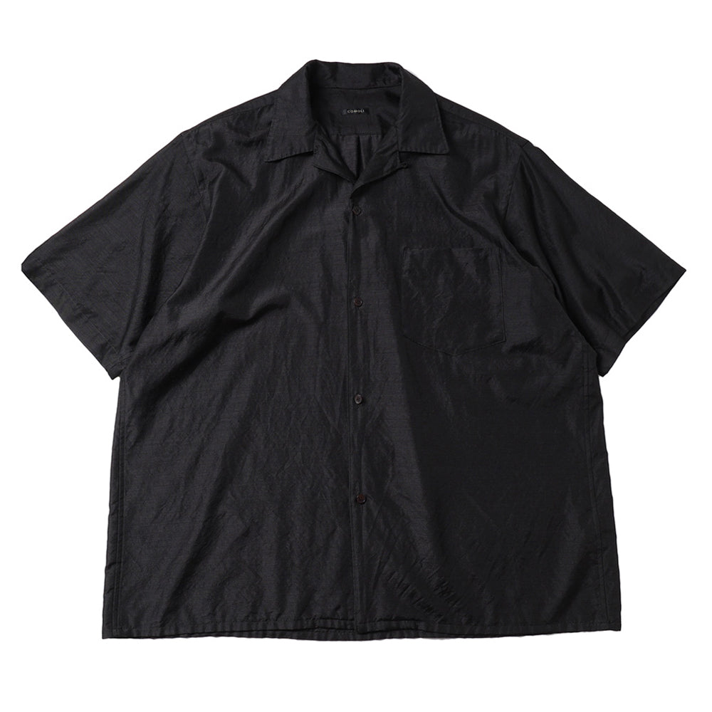 COMOLI) ウールシルク 半袖オープンカラーシャツ (D01-02012) | COMOLI