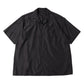 Wool silk short sleeve open collar shirt