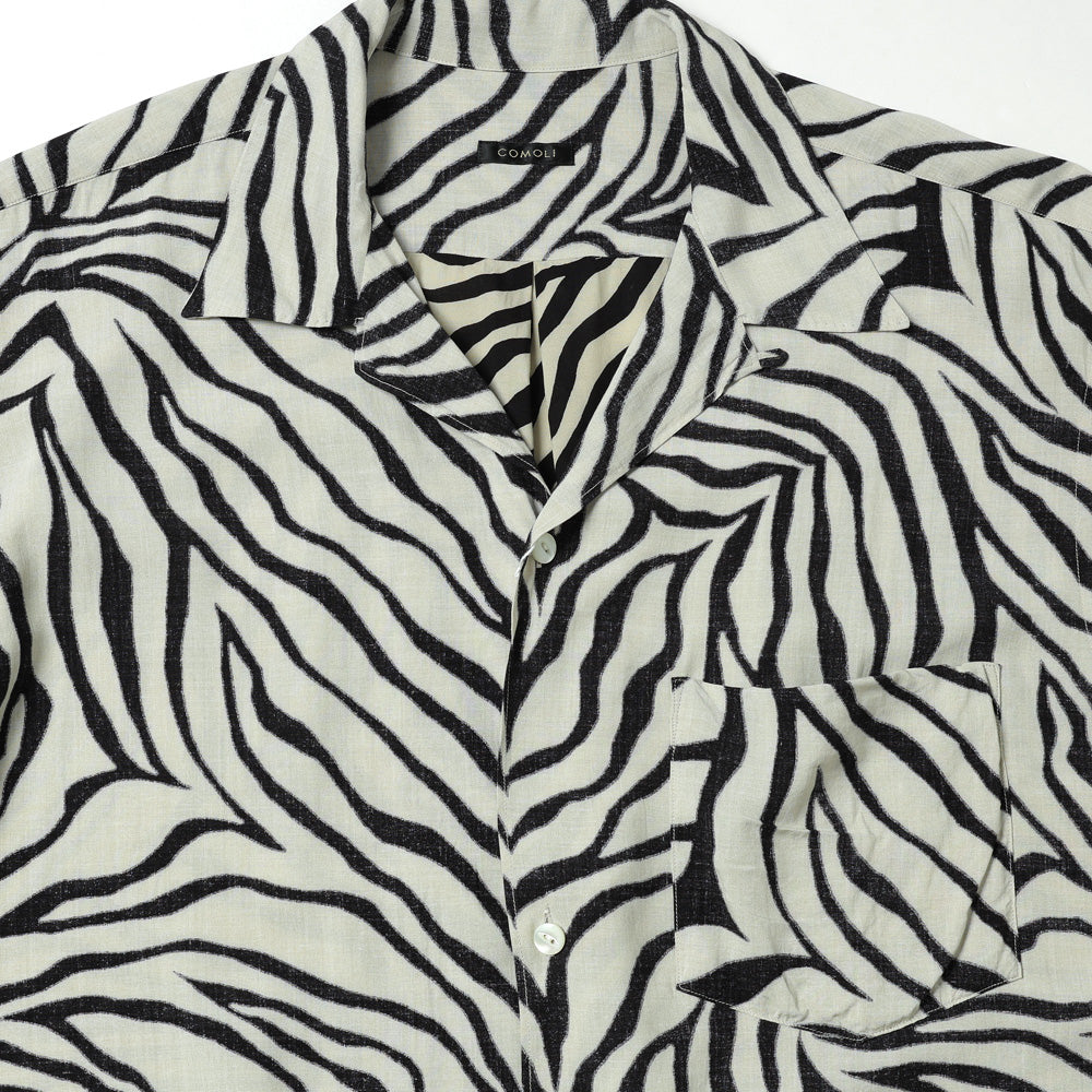 ZEBRA Short-Sleeved Open Collar Shirt