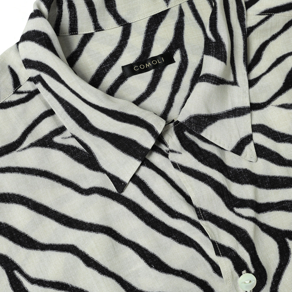 ZEBRA Short-Sleeved Open Collar Shirt