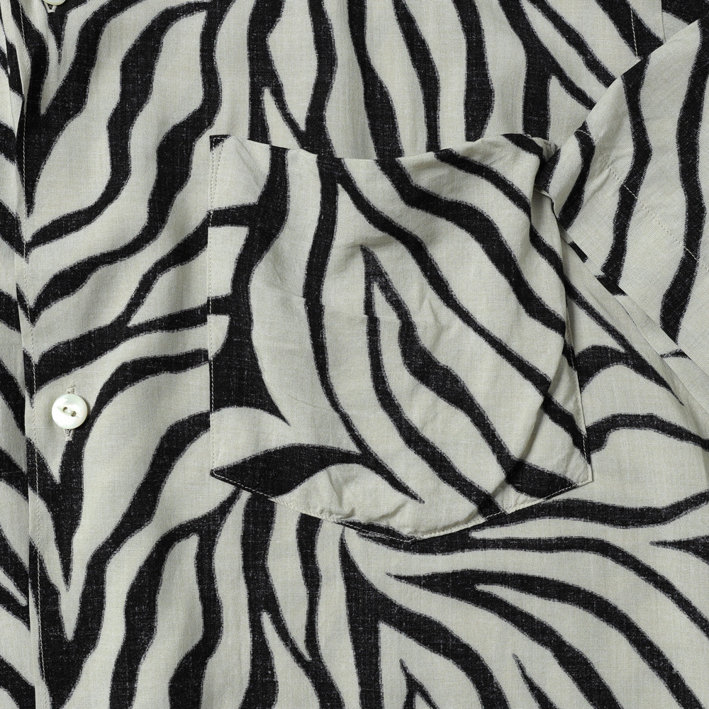 COMOLI) ZEBRA Short-Sleeve Open Collar Shirt (D01-02013) | COMOLI
