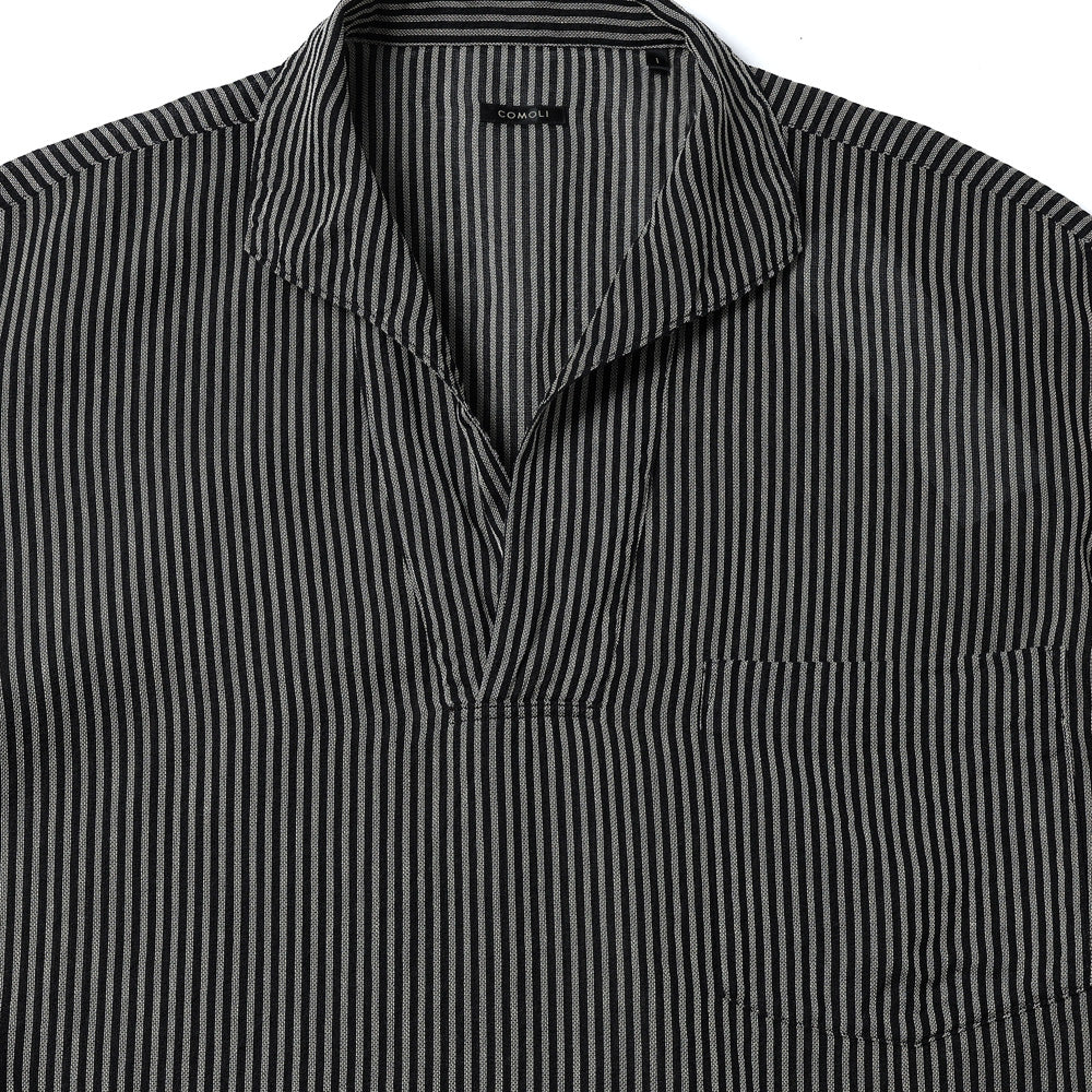 COMOLI スキッパーシャツ COMOLI) ストライプ スキッパーシャツ (D01-02018) | COMOLI / シャツ