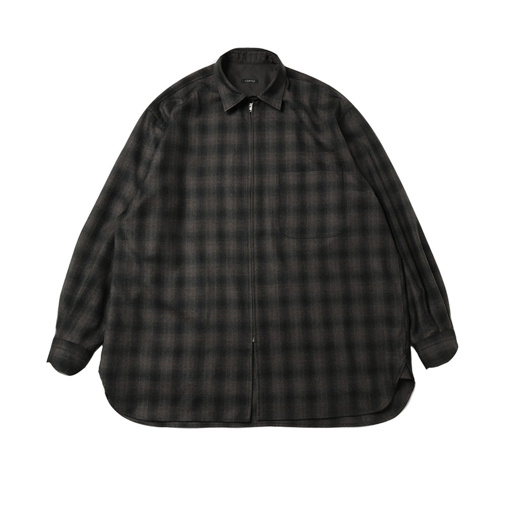 Wool Check Zip Shirt