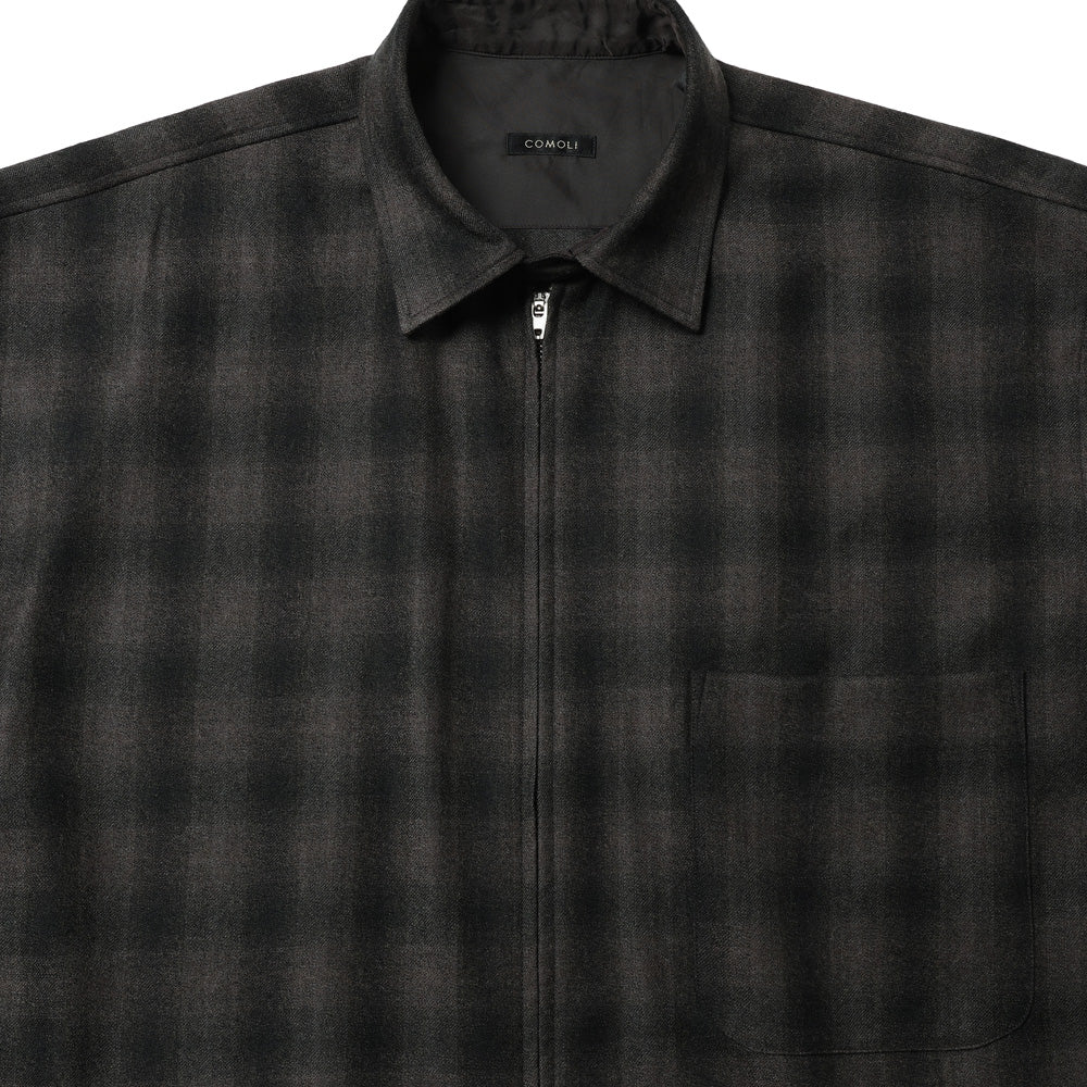 Wool Check Zip Shirt