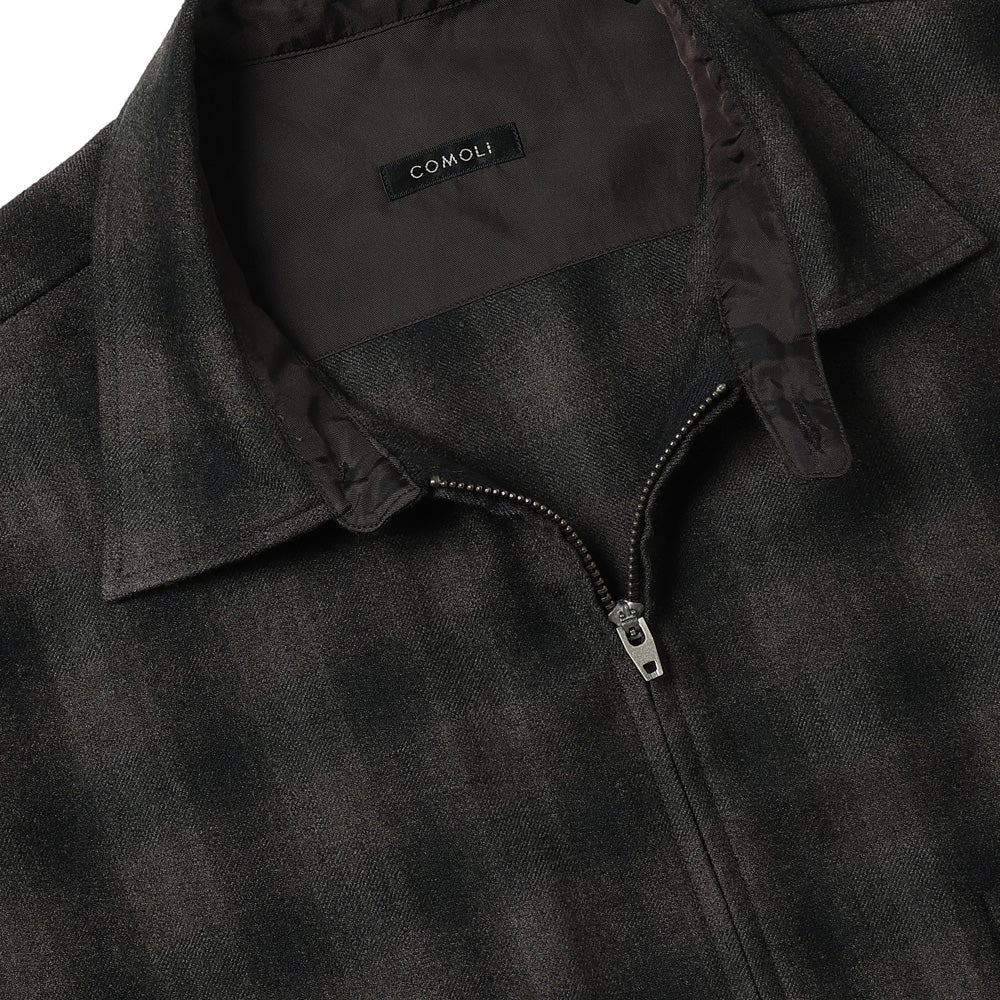 Wool Check Zip Shirt