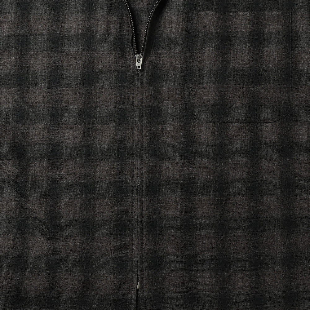 Wool Check Zip Shirt