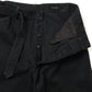 Black denim belted pants