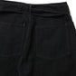 Black denim belted pants