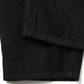 Black denim belted pants
