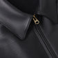 Calfskin short zip jacket