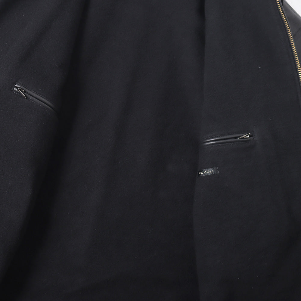 Calfskin short zip jacket