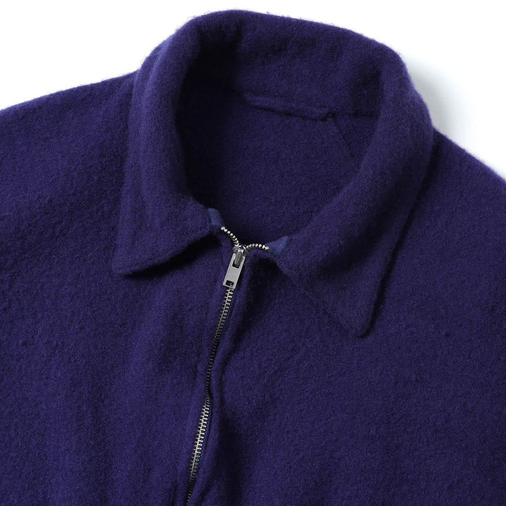 縮絨ウール ジップショートジャケット