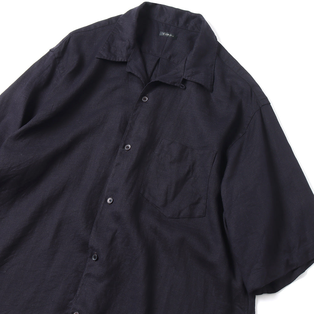 COMOLI ｜ リネンツイル　半袖オープンカラーシャツ