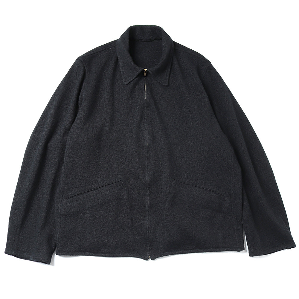 Wool washi zip short jacket