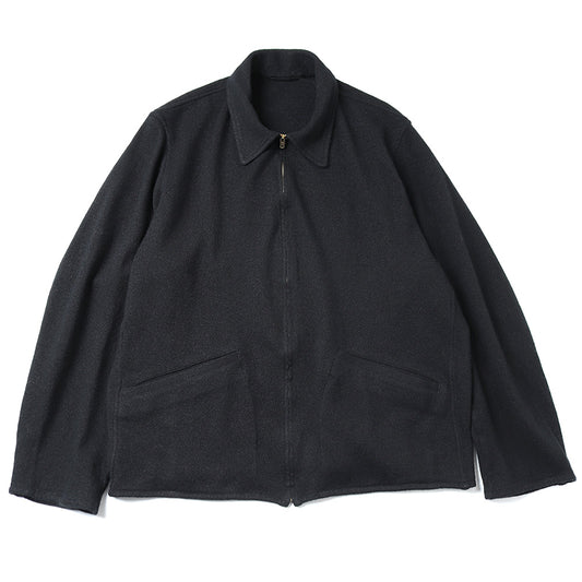 Wool washi zip short jacket