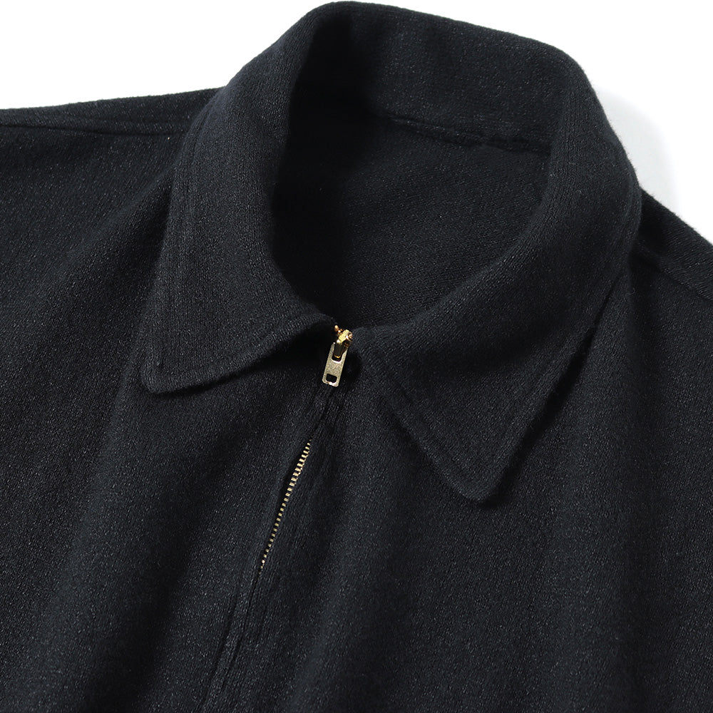 Wool washi zip short jacket