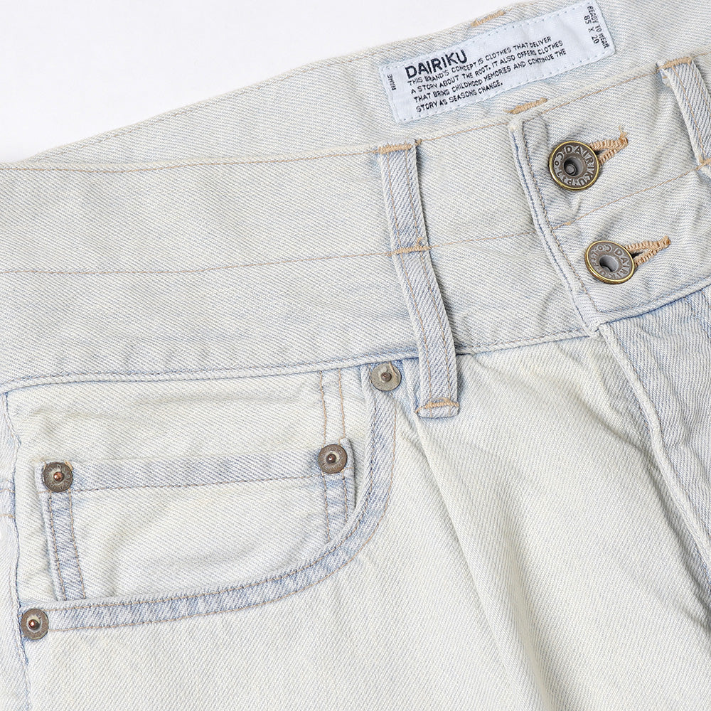 Ice Wash W-Velt Denim Pants