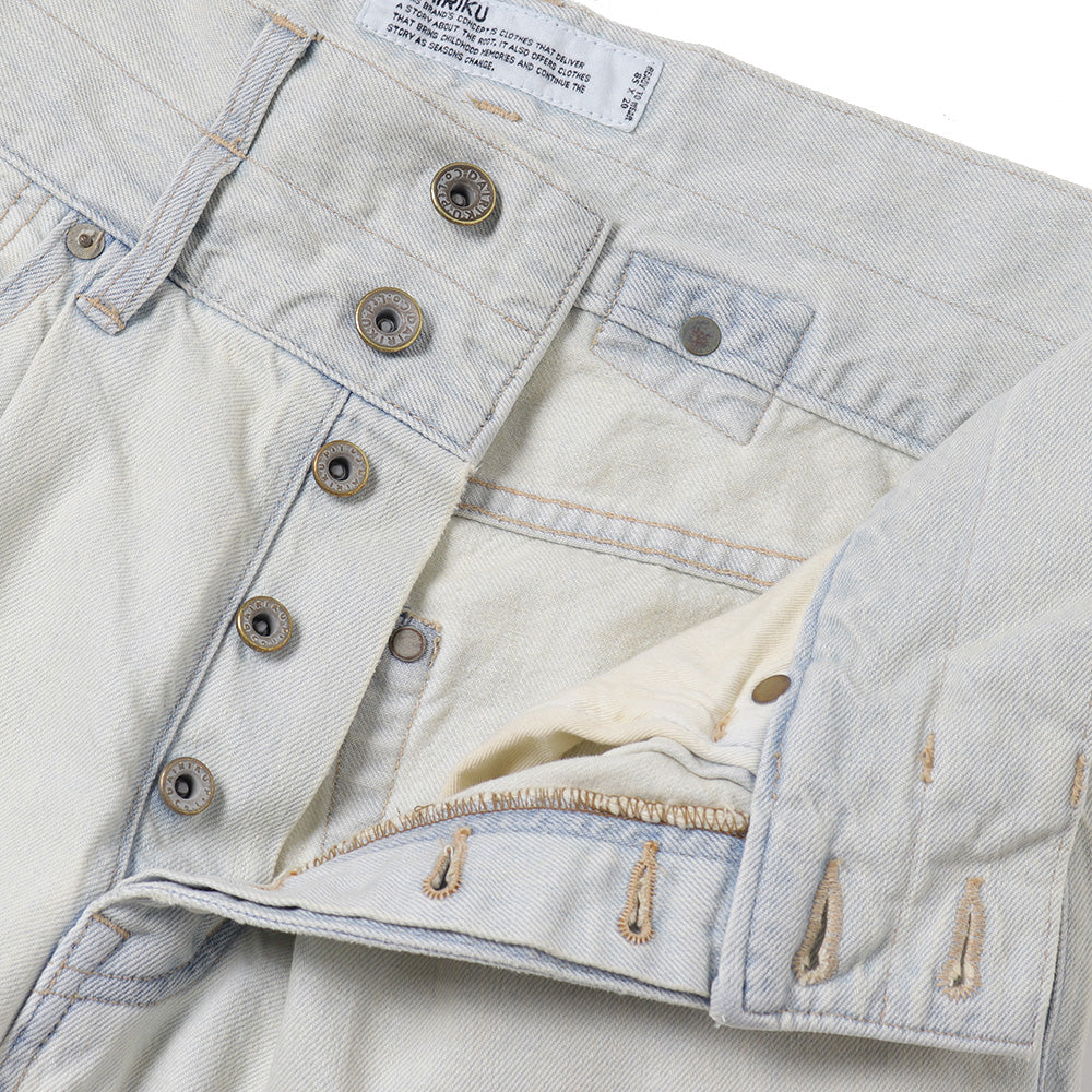 Ice Wash W-Velt Denim Pants