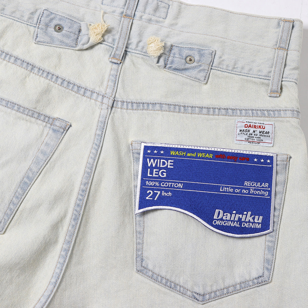 Ice Wash W-Velt Denim Pants