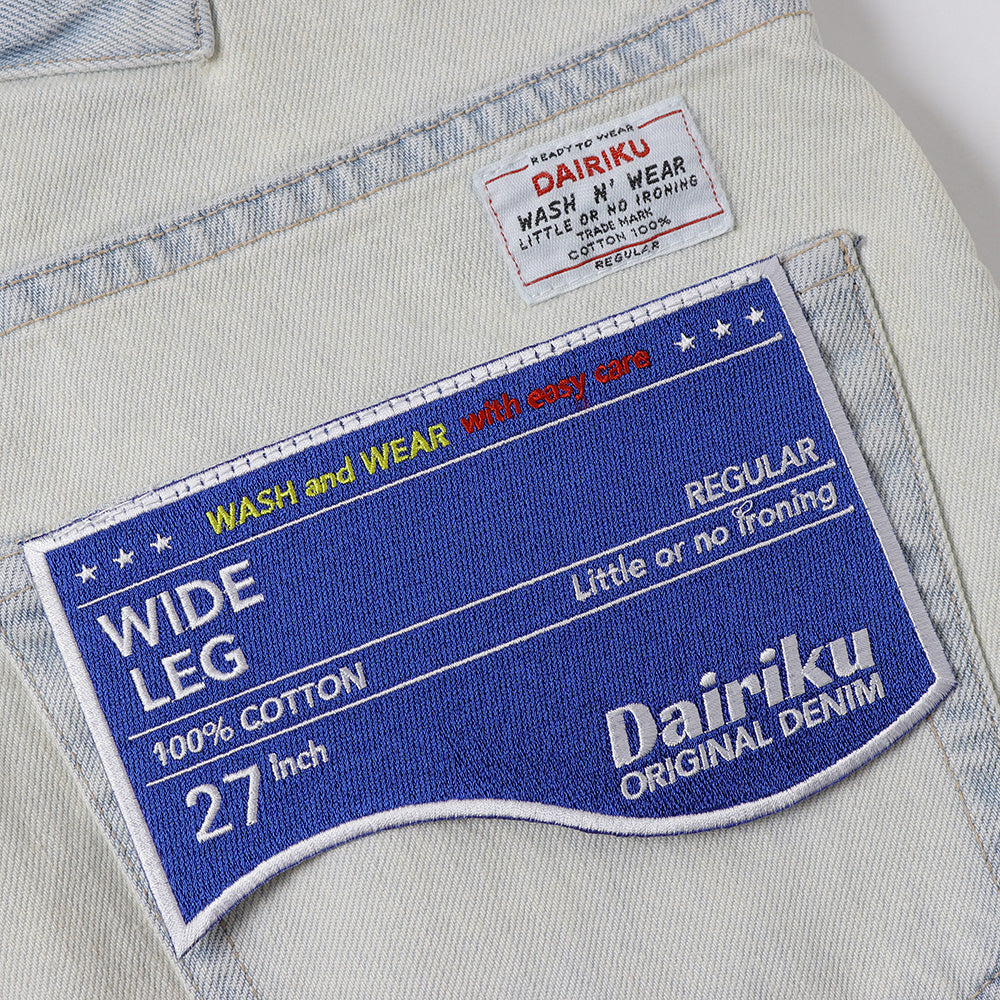 Ice Wash W-Velt Denim Pants