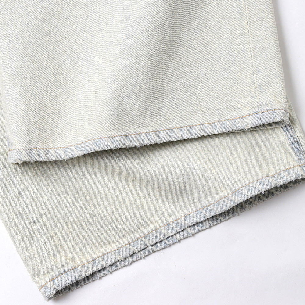 Ice Wash W-Velt Denim Pants