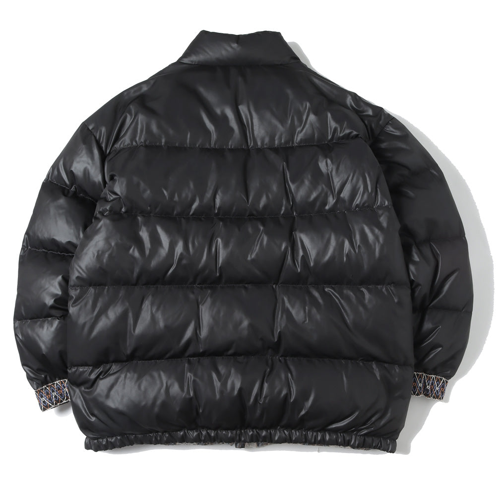 Check Nylon Reversible Down Jacket