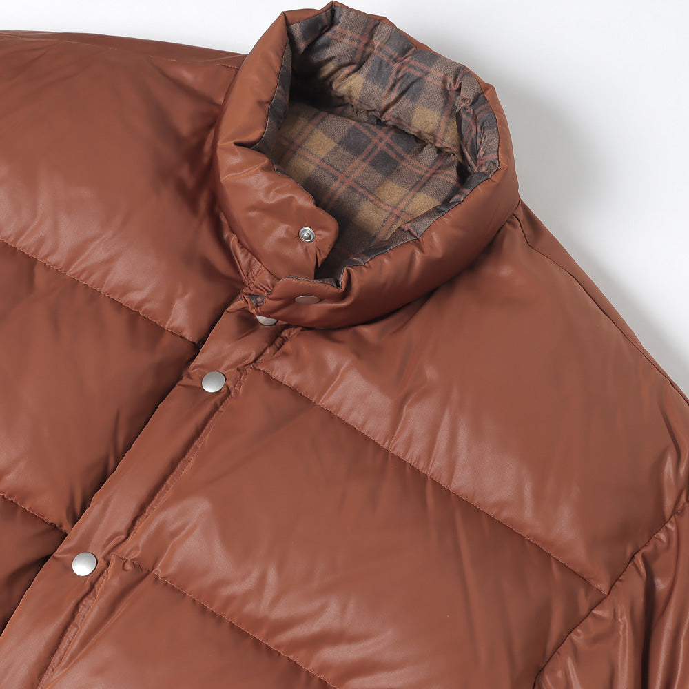 Check Nylon Reversible Down Jacket