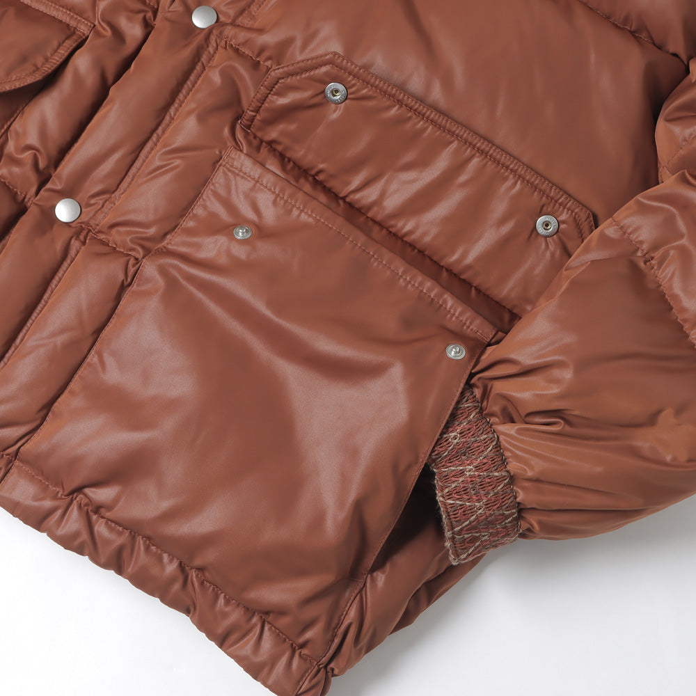 Check Nylon Reversible Down Jacket