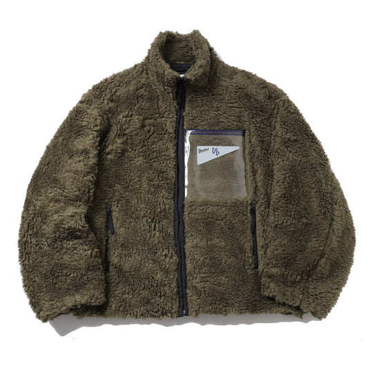 HEMP FAUX FUR ZIP-UP JACKET