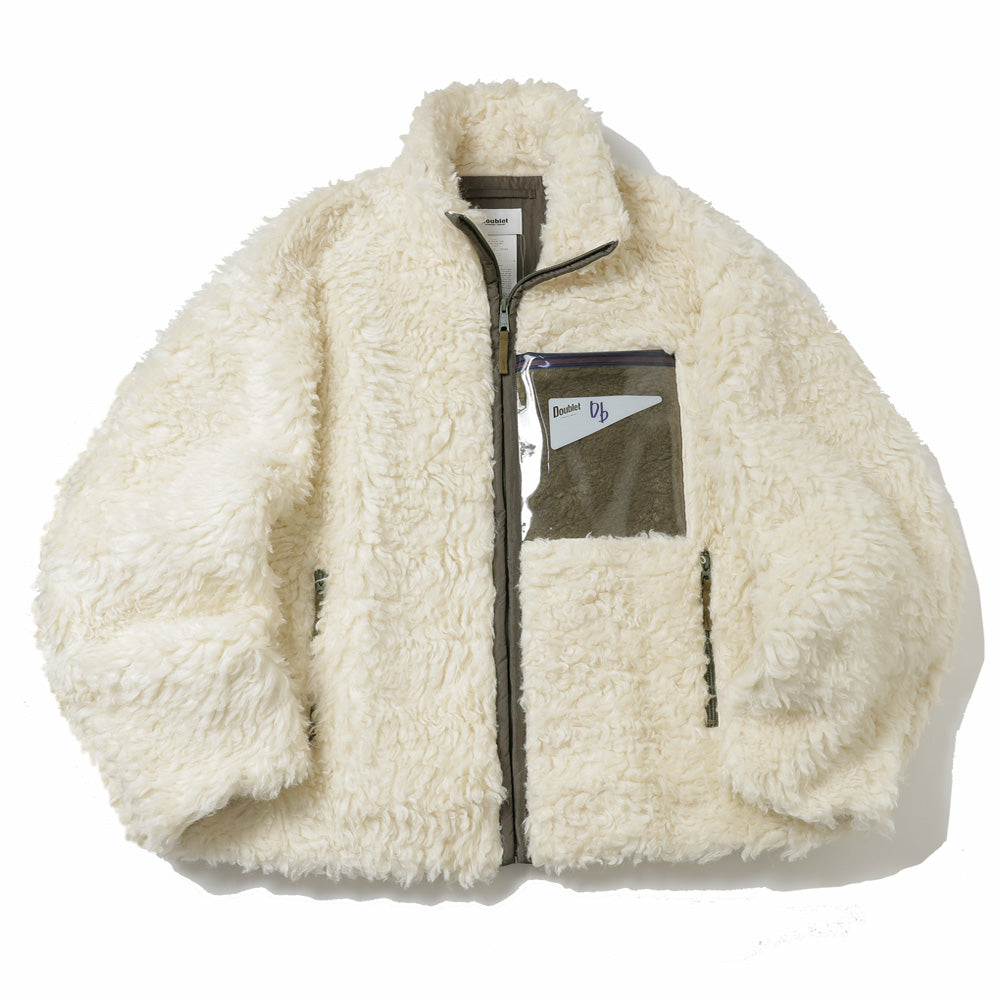 HEMP FAUX FUR ZIP-UP JACKET