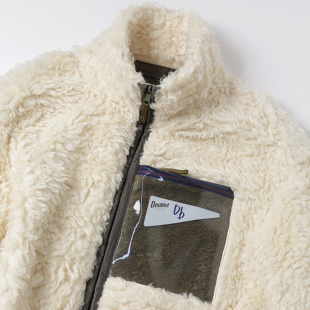 HEMP FAUX FUR ZIP-UP JACKET