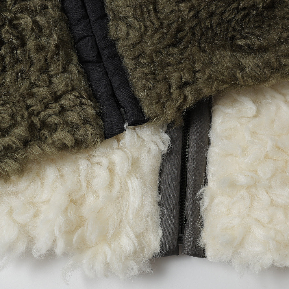 HEMP FAUX FUR ZIP-UP JACKET