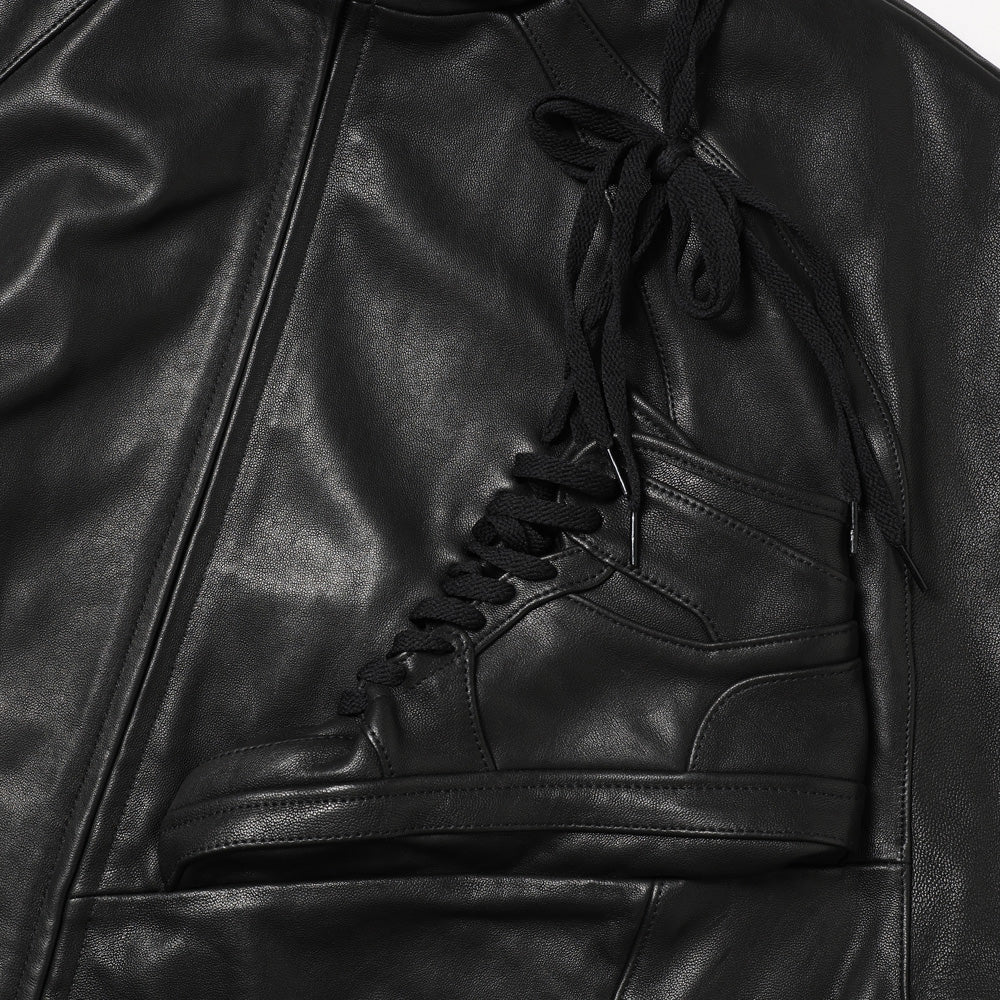 BASKETBALL SHOE POCKET LEATHER JACKET