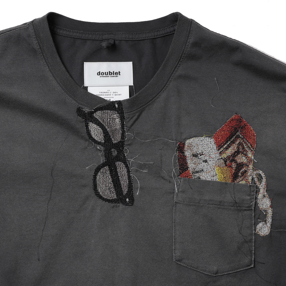TROMPE L'OEIL EMBROIDERED T-SHIRT