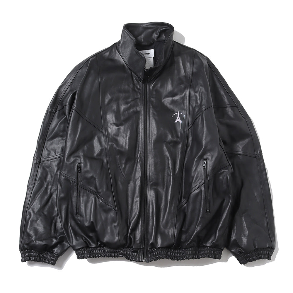 WRINKLE LEATHER TRACK JACKET