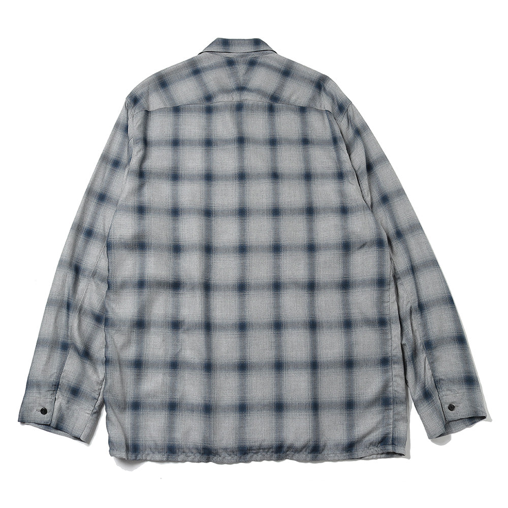 SHADOW CHECK OPEN COLLAR SHIRT