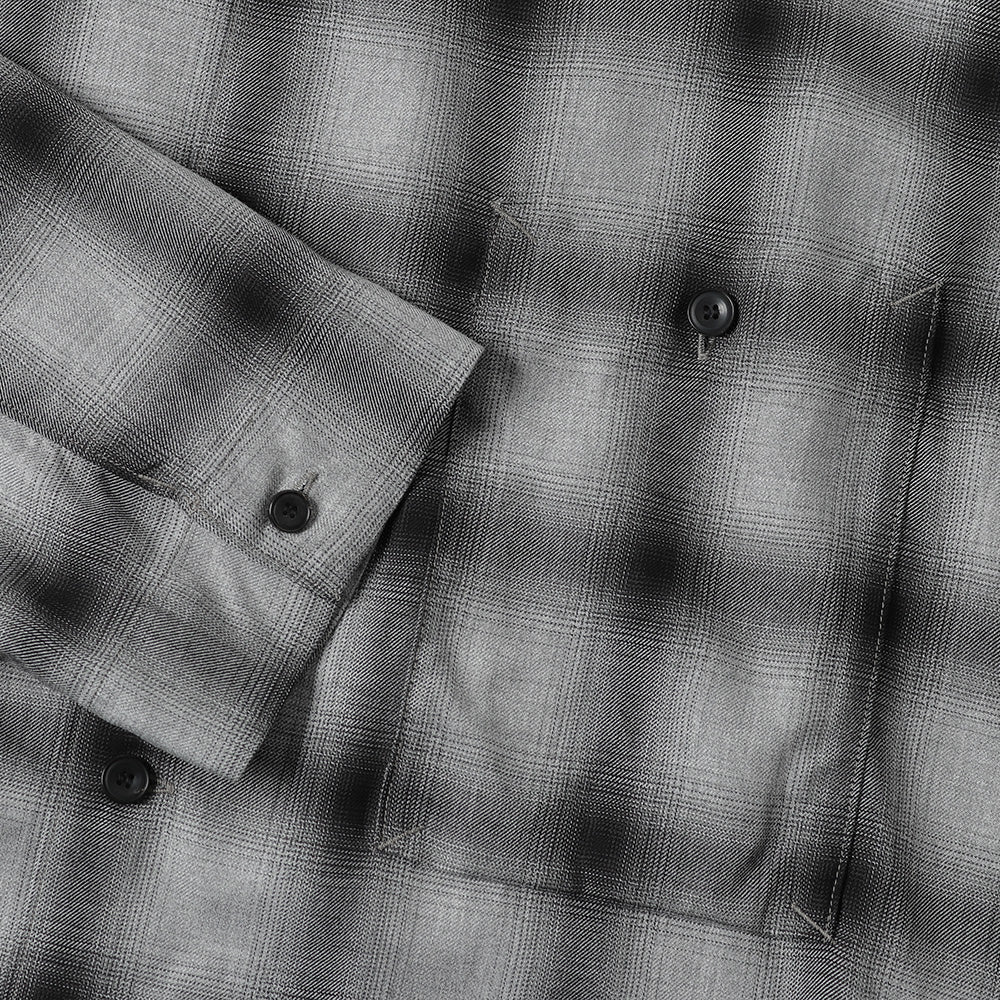 SHADOW CHECK OPEN COLLAR SHIRT
