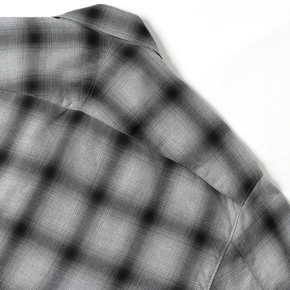 SHADOW CHECK OPEN COLLAR SHIRT