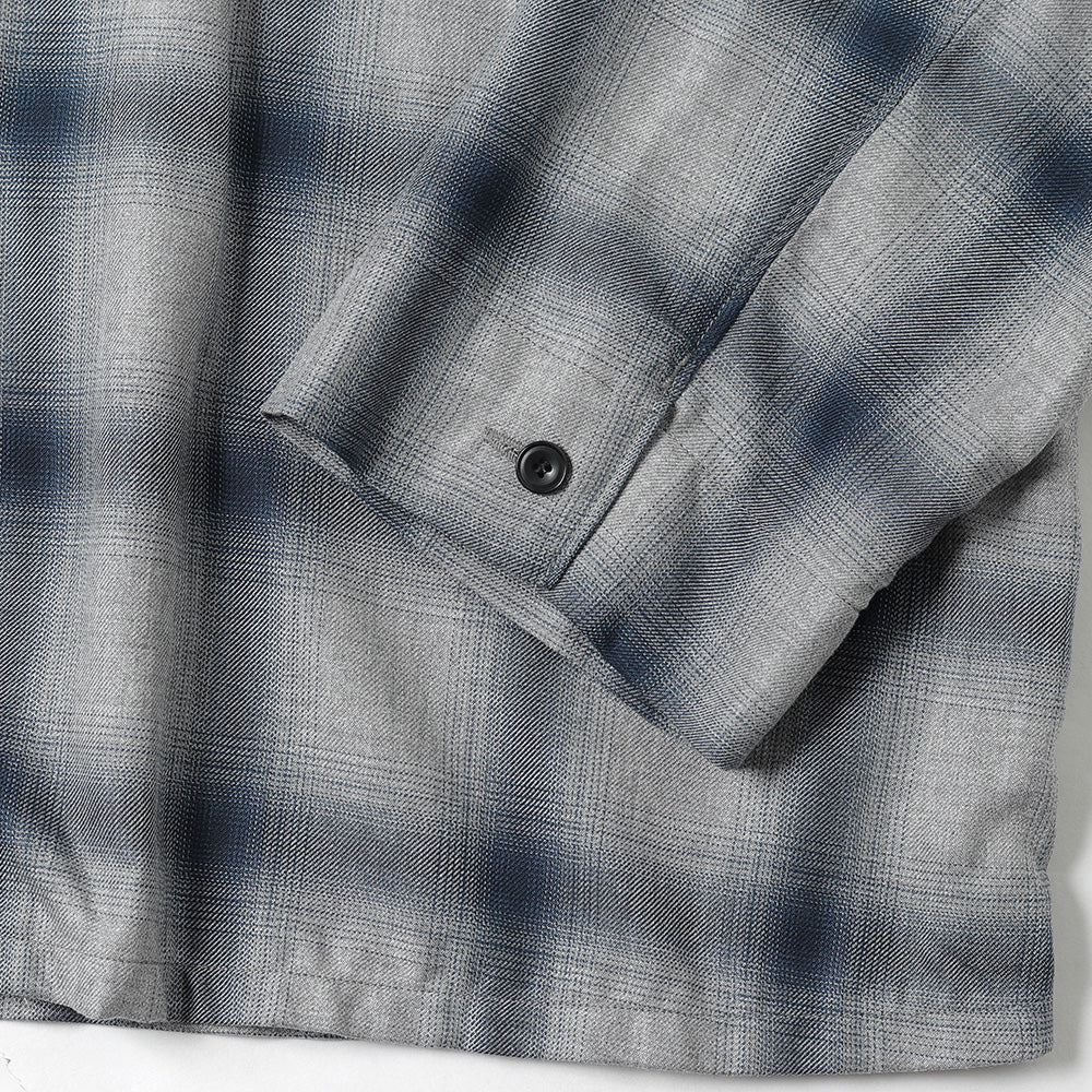 SHADOW CHECK OPEN COLLAR SHIRT