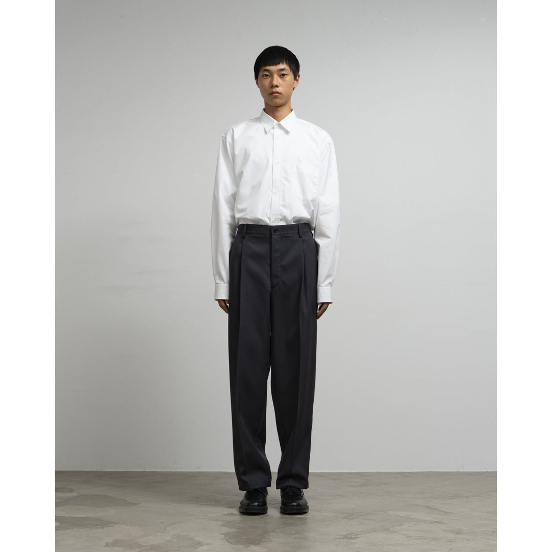 Scale Off Wool Wide Tapered Slacks